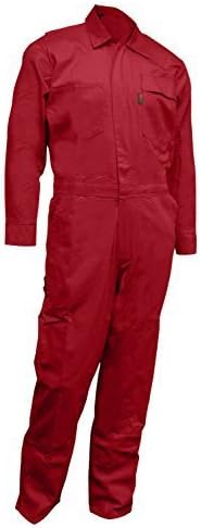 Chicago Protective Apparel 605-FRC-R-S FR Cotton Coverall, Small, Red by Chicago Protective Apparel