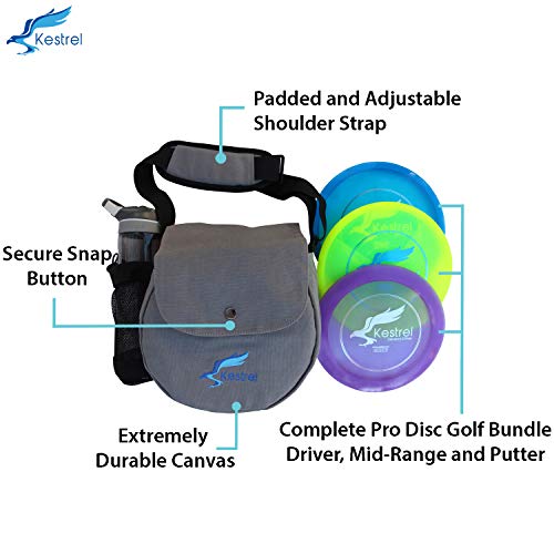 Kestrel Discs Golf Pro Set 3 Disc Pro Pack Bundle + Bag Disc Golf