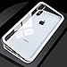 iPhone 8 Plus Case,iPhone 7 Plus Case,Luxury Magnetic Cover Case [Front is Hollow Metal Frame not Full Body Cover]+ [Back is Tempered Glass] [Support Wireless Charging] (Clear Back+Silver Frame)