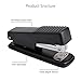 Ktrio Stapler,Office Staplers with Staples Stapler with 3000 Staples 20 Sheet Capacity Half Strip Ergonomic Metal Staplers Small Stapler Black 4 Pack
