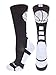 MadSportsStuff Basketball Socks with Basketball Logo Crew Socks (Black/White, X-Large)