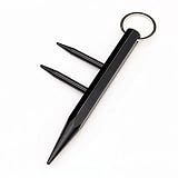 Kubaton Keyring aluminum Blunt Force in Black, Self Defense Weapon for Women Ladies Girls (Black with handle)