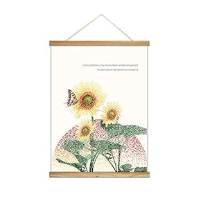 Hanging Poster Wooden Framed Beautiful Birds Flowers Plants Theme Home Wall Canvas Prints Ready to Hang - 18"x24" inches