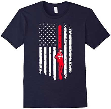 Men's Funny Scuba Diving Flag Shirt I GO DOWN Scuba Diving XL Navy