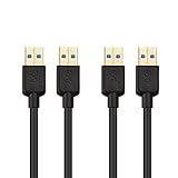 Cable Matters 2-Pack USB 3.0 Cable (USB to USB Cable Male to Male) in Black 6 Feet