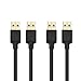 Cable Matters 2-Pack Short USB 3.0 Cable - 3ft, USBA to USBA Cable, Male to Male USB Cord, Black