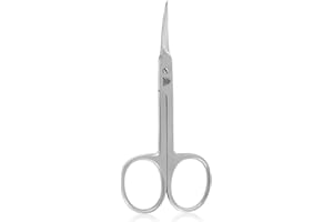 ARSUK Small Scissors for Grooming Facial Hair Curved Blades, Travel Scissors for Cuticles, Eyebrows, Eyelashes, and Manicure, Beauty and Personal Care Tool for Men and Women, Stainless Steel Blades