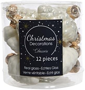 Ivory Glass Pine Cones - 12 x 60mm