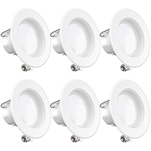 Sunco Lighting 6 Pack 4 Inch LED Recessed Downlight, Baffle Trim, Dimmable, 11W=40W, 2700K Soft White, 660 LM, Damp Rated, Simple Retrofit Installation – UL + Energy Star