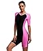 BELLOO Womens One Piece Swimsuit Sun Protection, Rose Pink, M