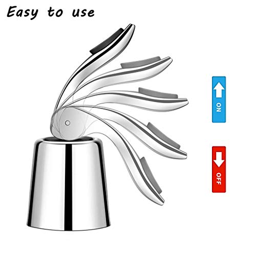 JDgoods Stainless Steel Wine Bottle Stopper Plug - Expanding Beverage Bottle Stopper - Reusable Wine Saver - Bottle Sealer Keeps Wine Fresh - Best Gift Accessories