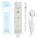 Wii Remote Plus,XW05 Nintendo Wii Controller and Nunchuck Built-in Motion Plus Vibration Motor With Silicone Case Wrist Strap For Wii And Wii U-White