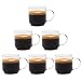 Zenco Living Espresso Cups (4 Ounce) with Large Handle, Set of 6 - Glass Coffee Cups for Nespresso Lungo, Double Espresso, Cortado primary