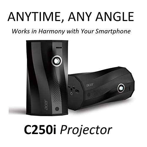 Acer C250i Anytime, Any Angle Full HD Projector with Auto Portrait Projection, Any Angle Projection, Built-in Wireless Projection, Built-in Battery & Bluetooth Speaker