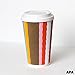 Ilyapa 50 Pack - 16 oz To Go Coffee Cups with Lids - Disposable, Insulated & Recyclable Multicolor Ripple Paper Coffee Cups