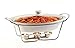Circleware Ceramic Chafer Buffet Food Server Warmer Tray with Handles, Glass Lid & Chrome Metal Serving Stand, 2 Quart,16