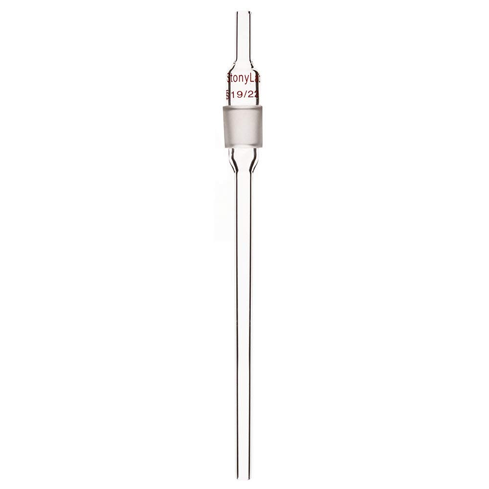 stonylab Glass Extended Adapter, Borosilicate Glass 19/22 Inlet Adapter with Extended Lower 8 mm Drip Tube — image 1