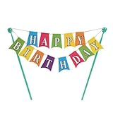 Happy Birthday Banner Cake Topper Decoration