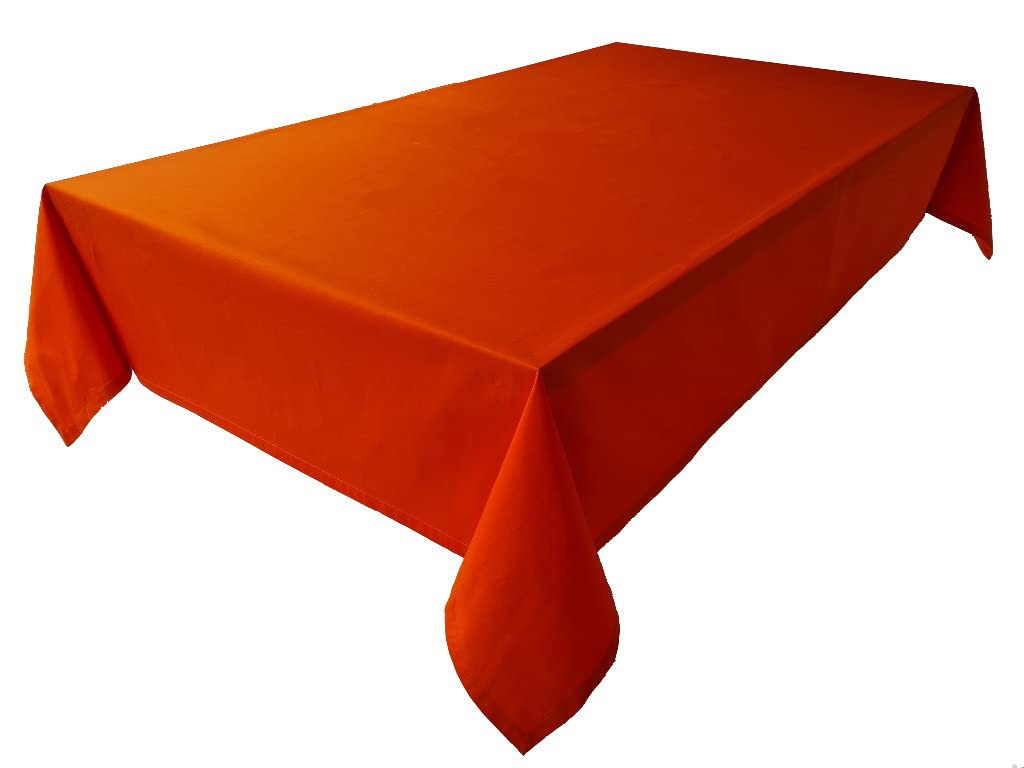 Tablecloth, Table Linen, 100% Cotton, Concept Collection, Choice of Colours and Sizes (Tablecloth - Round, Diameter 150 cm, Orange)