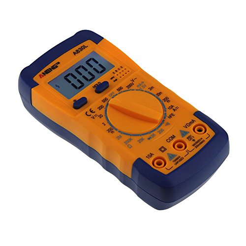 JDgoods Pocket Digital Multimeter Voltmeter Ammeter Ohmmeter Diode NPN PNP Multimeter Volt AC/DC Tester Mete (Yellow)