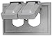 Leviton 4976-GY 1-Gang Duplex Device Wallplate Cover, Weather-Resistant, Thermoplastic, Device Mount, Horizontal, Gray primary
