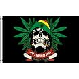 IRIE STATE OF MIND - Rasta Skull Marijuana 3'x5' Flag