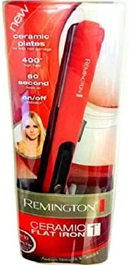 Remington 1" Red Straight Ceramic Flat Iron 400 Degrees 60 Second Heat-up On/Off