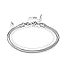 ANGEMIEL 925 Sterling Silver Snake Chain Bracelet for European Bracelets Charms Bead