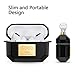 AirPods Pro Case-Airpods Pro Case Cover Keychain Drop Proof (Cute Silicone Skin for AirPods Pro Charging Case) with Fur Ball for Airpods 3 Perfume Bottle Gold with Strap Black(Front LED Visible)