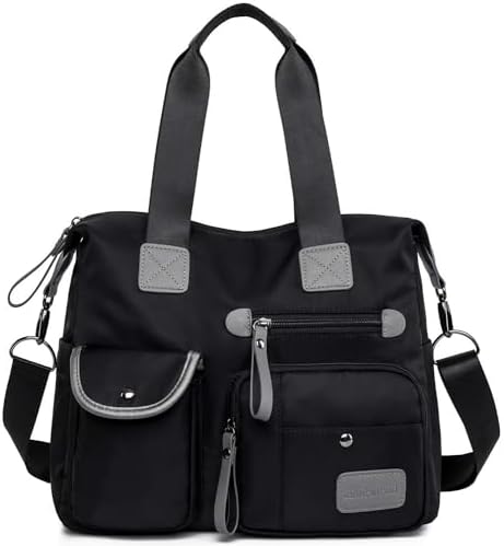 YouNuo Women Floral Star Top Handle Handbag Multi-pockets Nylon