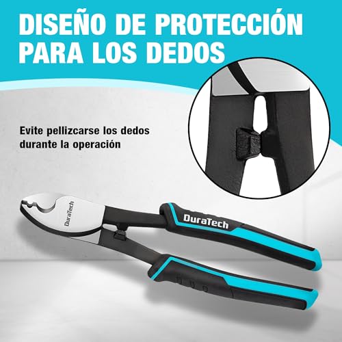 DURATECH 200 mm Cable Cutter Shearing Pliers for Electricians with Stripping Function, Professional Scissors for Cutting Copper, Aluminium and Electric Cables