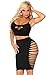 Cocolicious Women's Up All Night Bralette & Skirt Set, Black, One Size
