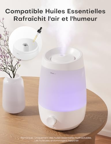 2.5L Humidificateu d'air Chambre 25H Diffuseur d’Huiles Essentielles