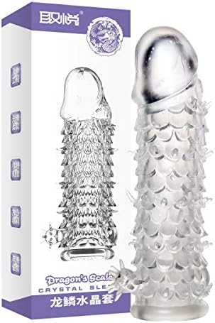 Silicone Spike Con-Dom Reusable Quality Type Permanent Bump Enhanc e 1 PC Dragon's Scale