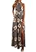 YOMISOY Womens Halter Neck Floral Printed High Waisted Beach Party Maxi Dress