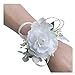 Arlai Set of 2,Wrist Corsage Wristband Roses Wrist Corsage for Prom, Party, Wedding White