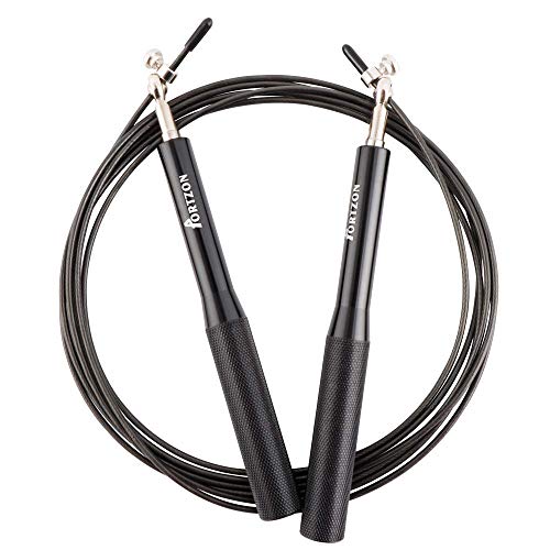 Portzon Jump Rope, Non-Slip Aluminum Handle, Adjustment Length, Built-in 360° Rotating Ball Bearing Portable for Fitness Training Equipment