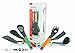 Utensils Set, 7-piece Nylon Cooking & Serving Kitchen Tools inc. Organizing 360° Rotating Stand, Kitchen Accessories Gadgets - Spatula, Turner, Ladle, Spaghetti Server, Slotted & Solid Spoon