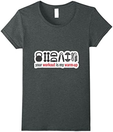Women's Your Workout Is Only My Warm-Up Gym Beast Tshirt XL Dark Heather