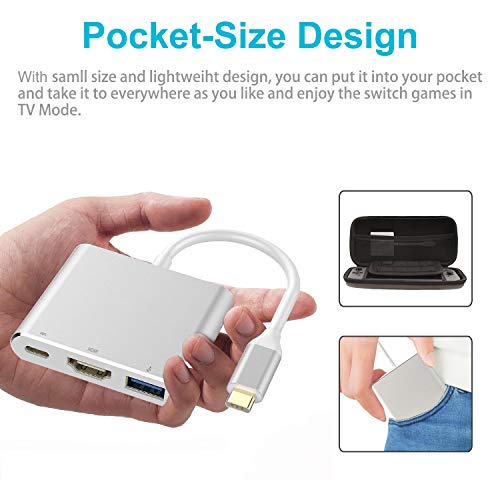 Portable Dock for Nintendo Switch, USB to Type C HDMI TV Adapter Hub for Nintendo Switch, Note8 / S8 (Dex Model), Macbook Pro, Projector - Thumbnail 3