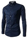 Benibos Men's Casual Long Sleeve Plaid Slim Fit Dress Shirts