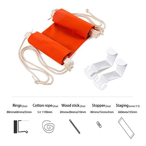 SMAGREHO Foot Hammock Portable Adjustable Office Under Desk Foot Sling, Orange - Thumbnail 3
