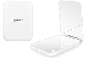 Flymiro Compact Mirror, 1x/3x Magnification Mini Mirror for Purse, Pocket, Handheld, Stocking Stuffers, Travel Makeup, 2-Sided Foldable, Small Mirror with Led Lights
