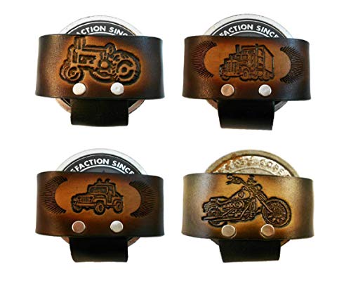 Leather Snuff Can Holder, Holster, Chewing Tobacco Case, Handcrafted, Many Tooled Designs