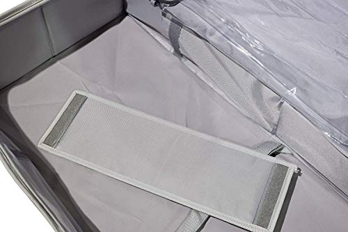 Clorso Under Bed Wrapping Paper Storage Container fits 40 & 42 Inch Gift Wrap Rolls - Gift Wrap Storage Box - Large Wrapping Paper Containers with 2 Large Inner Pockets (Gray)