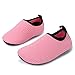 JIASUQI Baby Athletic Slip on Beach Walking Water Shoes for Swim River Pool,Pink Dot 6-12 Months