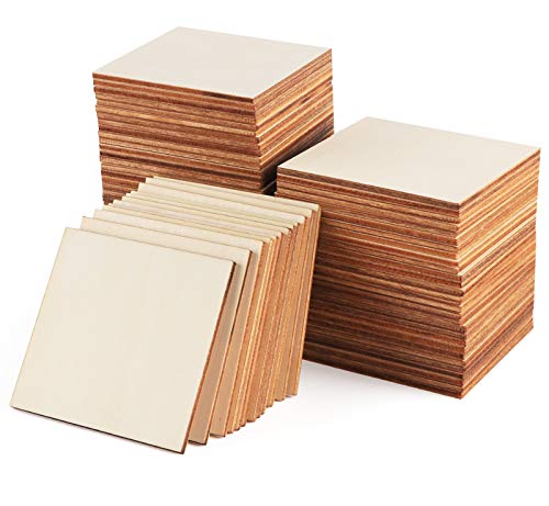 ilauke 80 Pack Wooden Squares for Crafts, 3