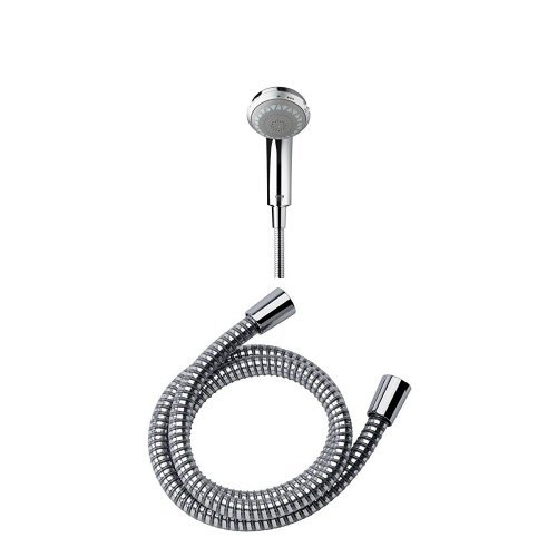 Mira Showers Response Four Spray Showerhead, Chrome with Response Chrome Plated Shower Hose