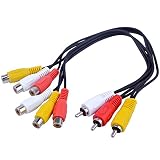 BronaGrand 3 RCA Male Jack to 6 RCA Female Plug Splitter Audio Video Av Adapter Cable 12inch