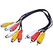 BronaGrand 3 RCA Male Jack to 6 RCA Female Plug Splitter Audio Video Av Adapter Cable 12inch primary